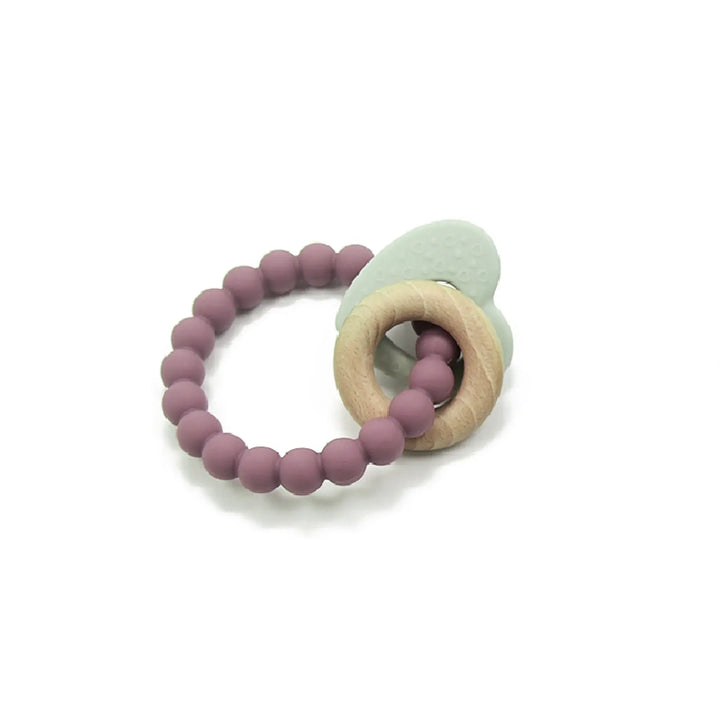 Playette Silicone & Wood Heart Teether - Mint(1501010)