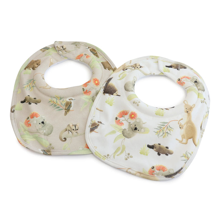Bubba Blue Aussie Animals 2pk Dribble Bibs