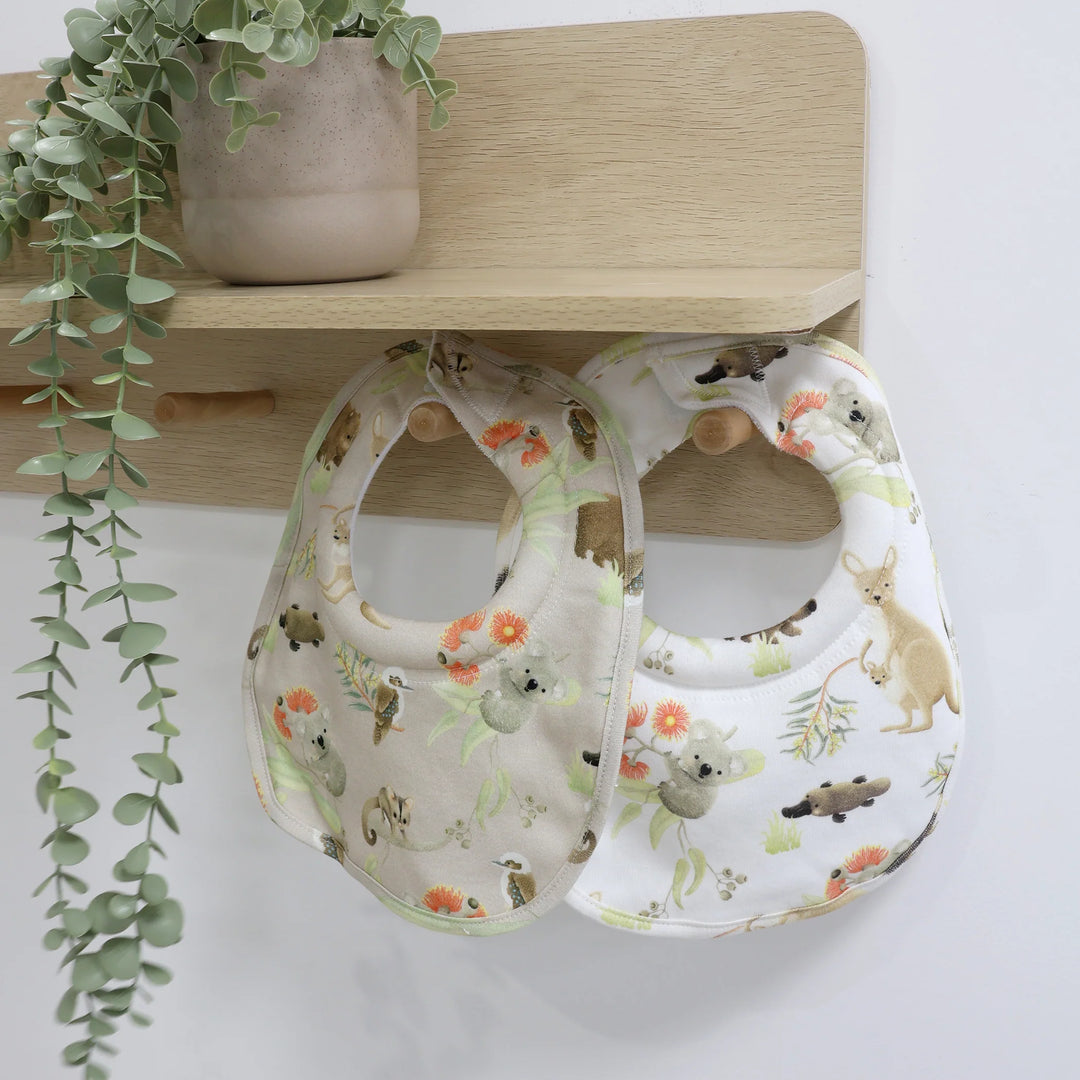 Bubba Blue Aussie Animals 2pk Dribble Bibs