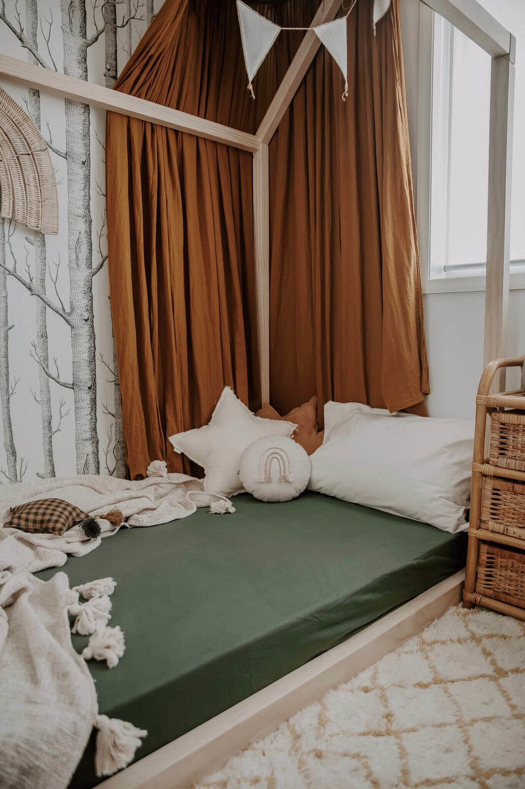 Fitted Cot Sheet Olive