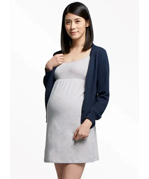 Essentials Maternity & Nursing Dress with Built-in Bra Grey