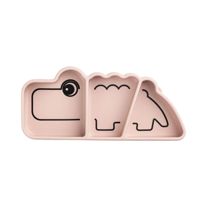 Done by Deer Silicone Stick & Stay Croco Snack Plate - Powder