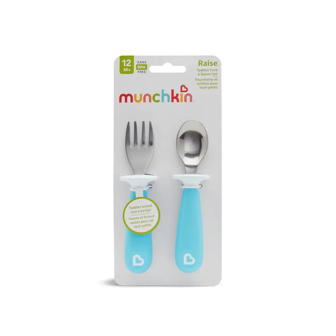 Munchkin Raise Toddler Fork and Spoon Set (Blue)