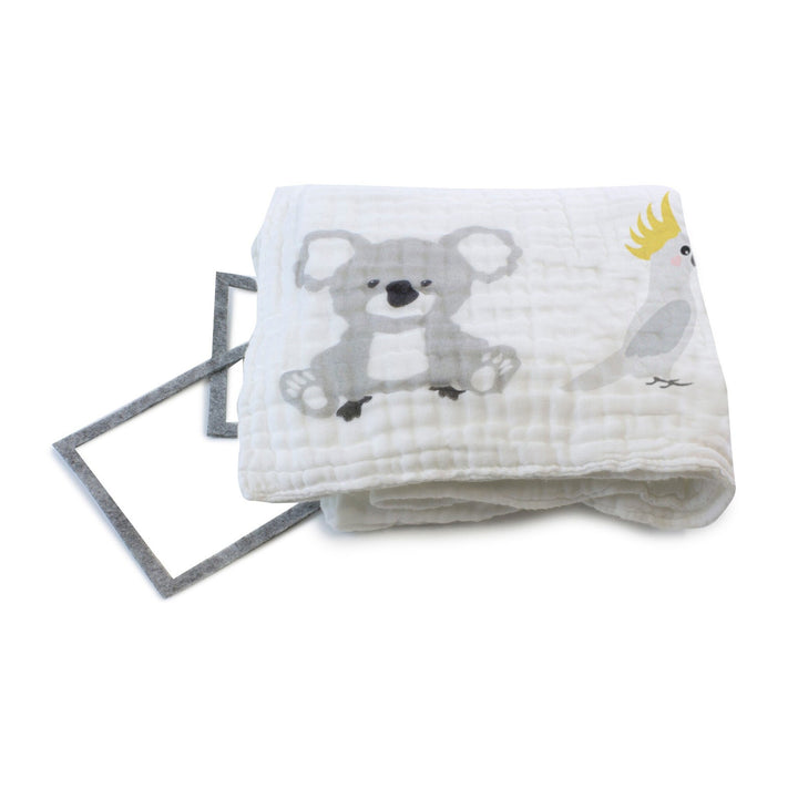 Milestone Muslin Blanket - Aussie Animal