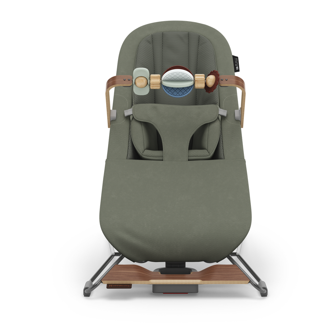 UPPAbaby Mira V2 3-in-1 Bouncer - Maddie (Green Soft Knit / Walnut)