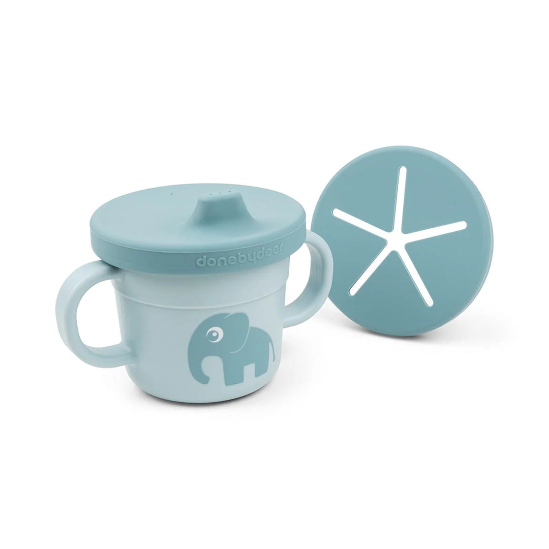 Done by Deer Foodie Spout and Snack Cup - Elphee Blue