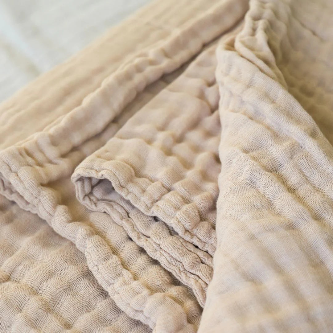 Fibre For Good Organic Cotton Baby Muslin Wrap - Brown