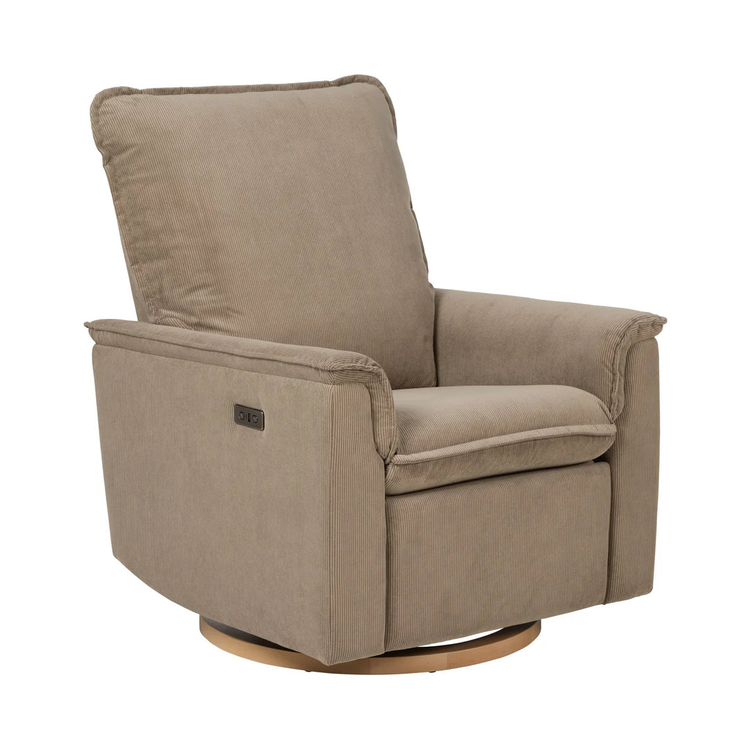 Il Tutto Louie Electric Recliner Glider Nursery Chair in Mocha Corduroy