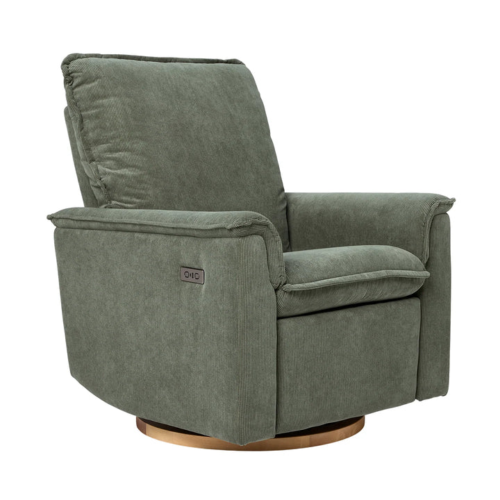 Il Tutto Louie Electric Recliner Glider Nursery Chair in Olive Corduroy