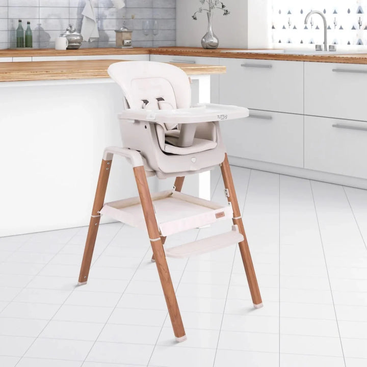 iL Tutto Nova Evolutionary High Chair in Scandi Walnut and Ecru