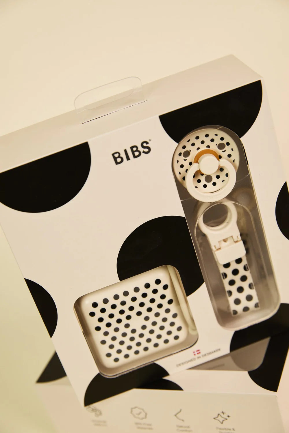 BIBS Gift Set, Soothe & Go - Polka Ivory/Black