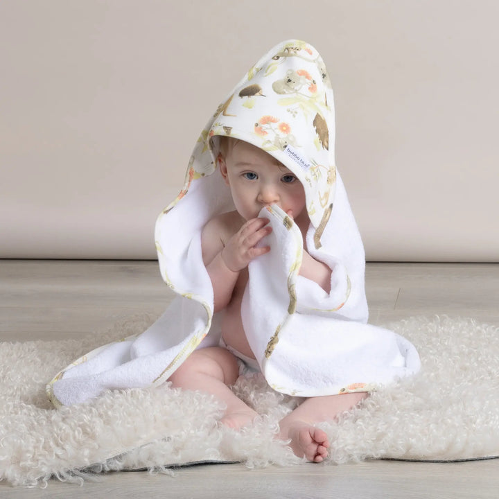 Bubba Blue Aussie Animals Hooded Towel - OATMEAL