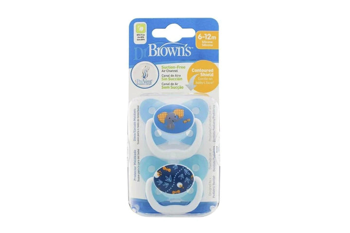 Dr Browns Prevent Contoured Pacifier Stage 2 (6-12m) - BLUE
