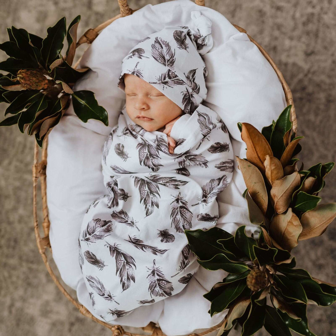 Snuggle Swaddle & Beanie Set Quill