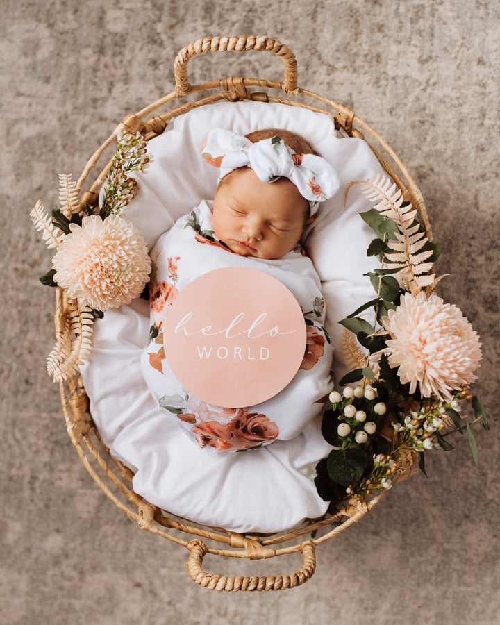 Snuggle Swaddle & Topknot Set Rosebud