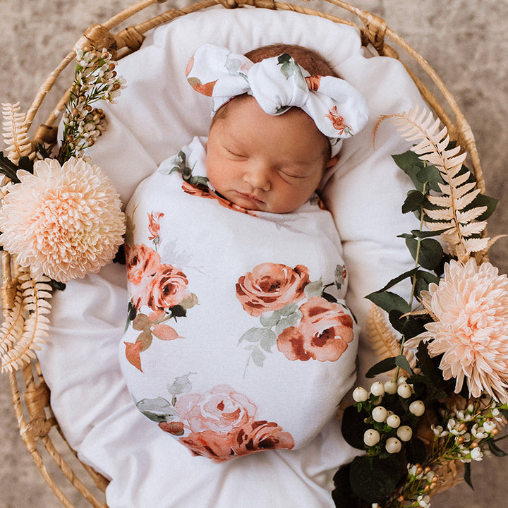 Snuggle Swaddle & Topknot Set Rosebud