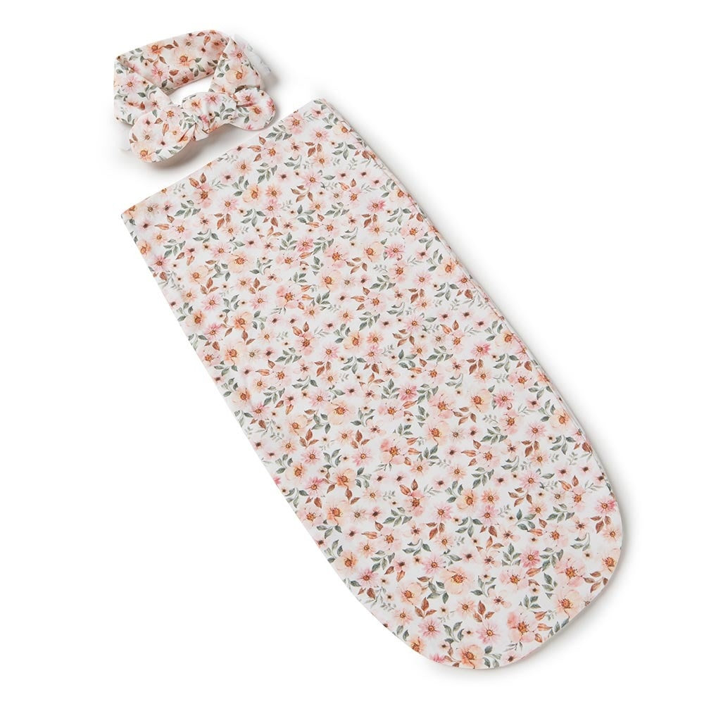 Snuggle Swaddle & Topknot Set-Spring Floral