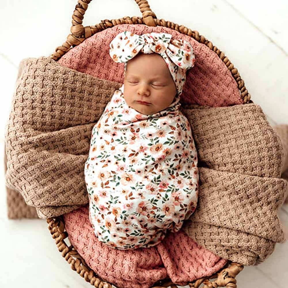 Snuggle Swaddle & Topknot Set-Spring Floral