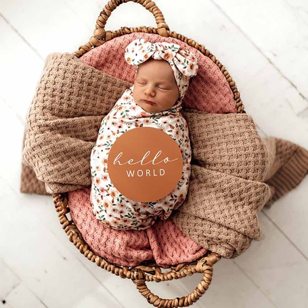 Snuggle Swaddle & Topknot Set-Spring Floral
