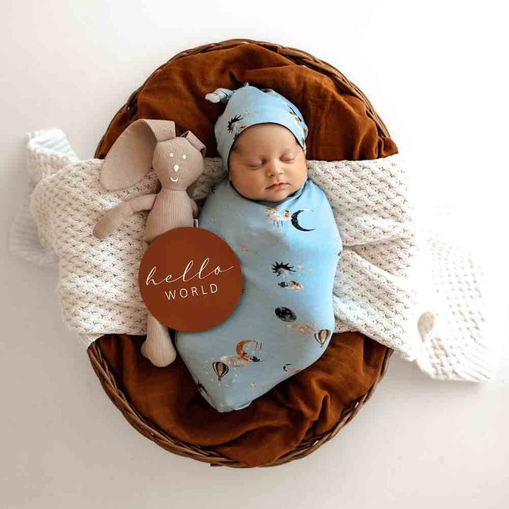 Organic Snuggle Swaddle & Beanie Set-Dream
