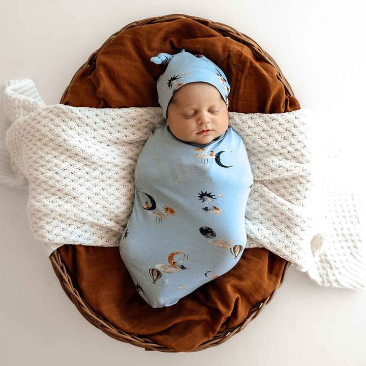 Organic Snuggle Swaddle & Beanie Set-Dream