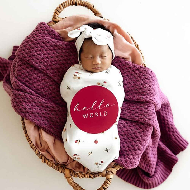 Organic Snuggle Swaddle & Topknot Set-Ladybug