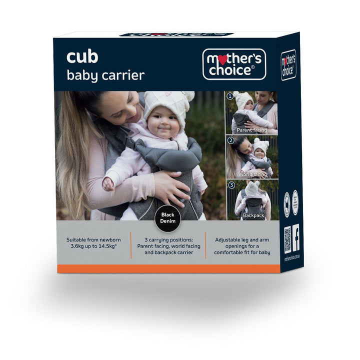 Mother's Choice Cub Baby Carrier - Black (20139)