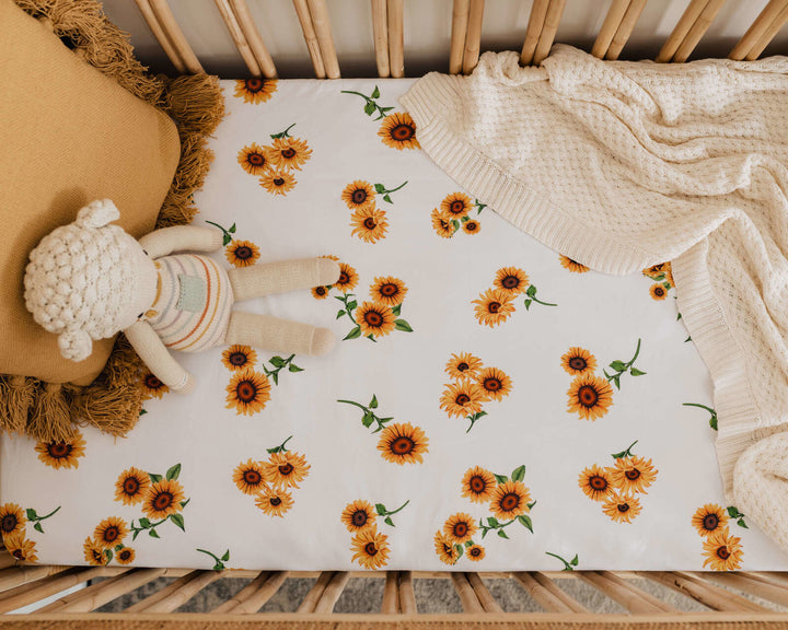 Fitted Cot Sheet Sunflower
