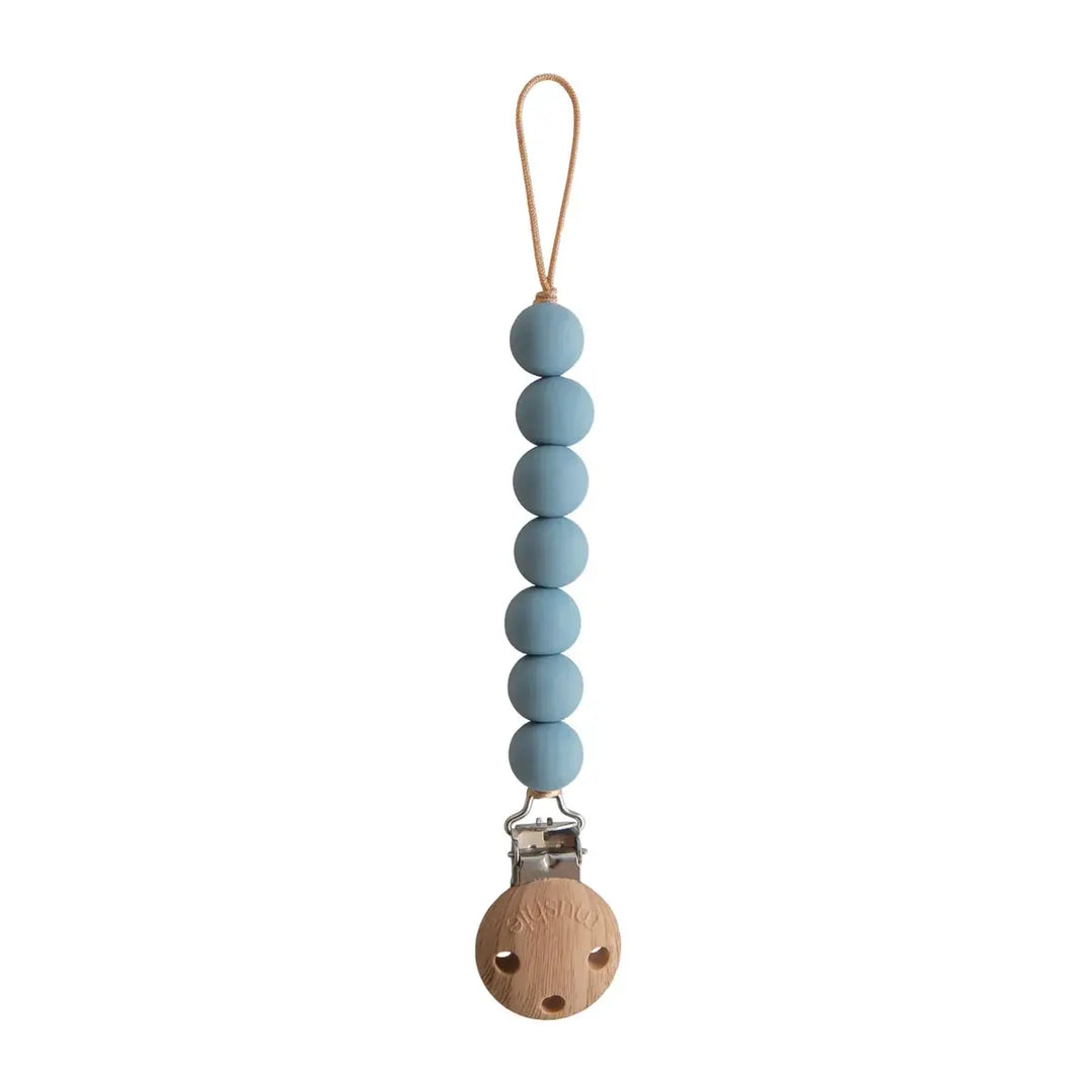 Mushie Pacifier Clip Halo CADET BLUE