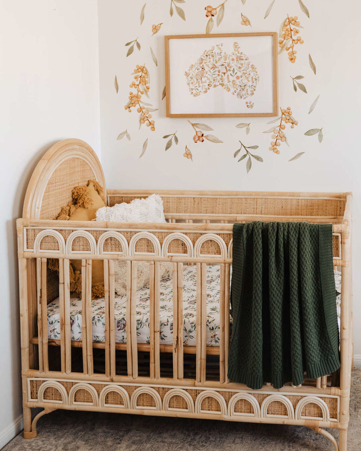 Fitted Cot Sheet Eucalypt