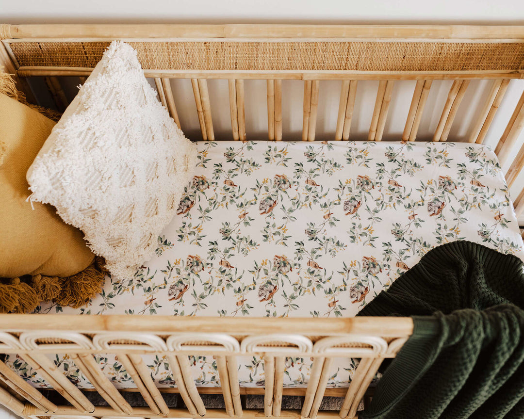 Fitted Cot Sheet Eucalypt