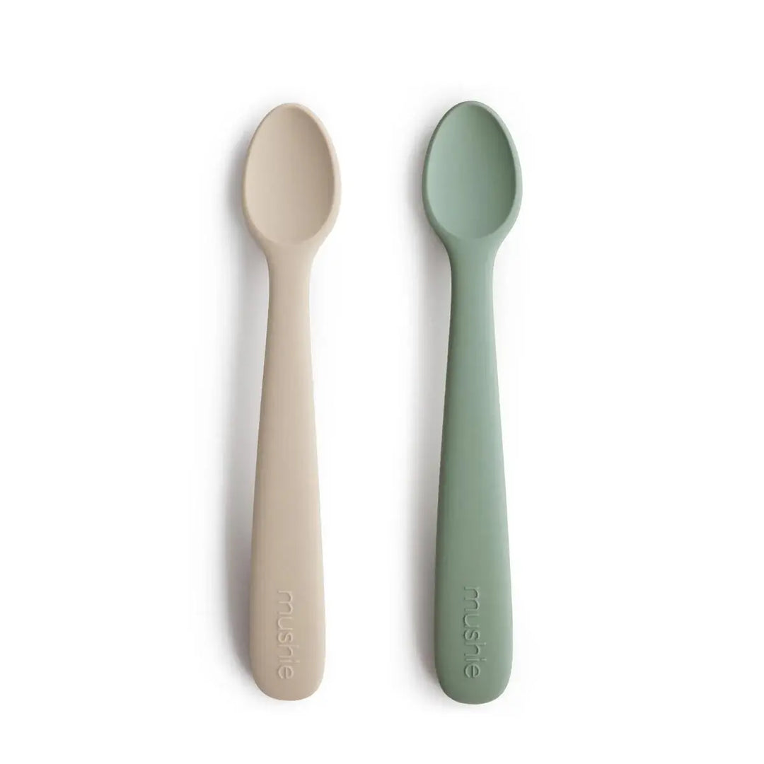 Mushie Spoons 2pc CAMBRIDGE BLUE and SHIFTING SAND
