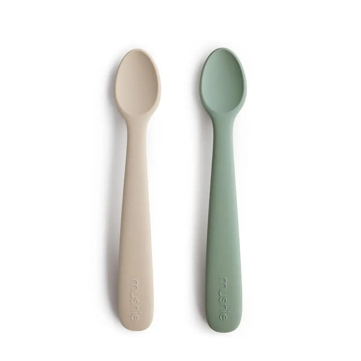 Mushie Spoons 2pc CAMBRIDGE BLUE and SHIFTING SAND
