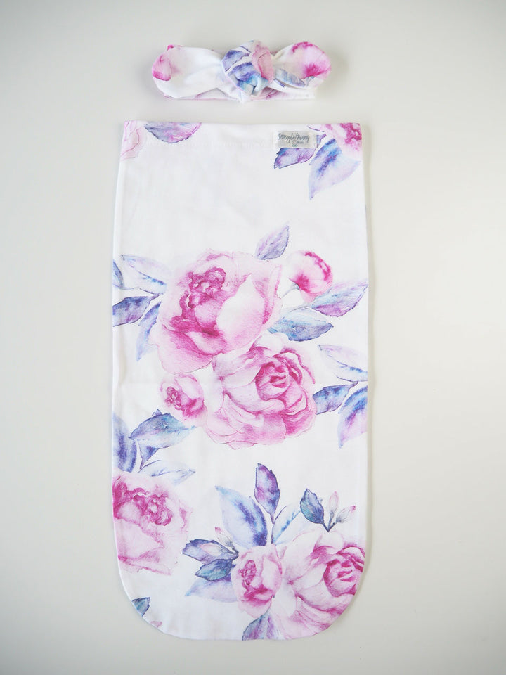 Snuggle Swaddle & Topknot Set Lilac Skies