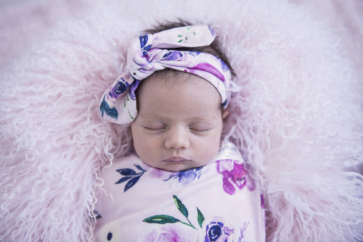 Snuggle Swaddle & Topknot Set Floral Kiss