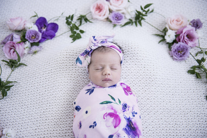 Snuggle Swaddle & Topknot Set Floral Kiss