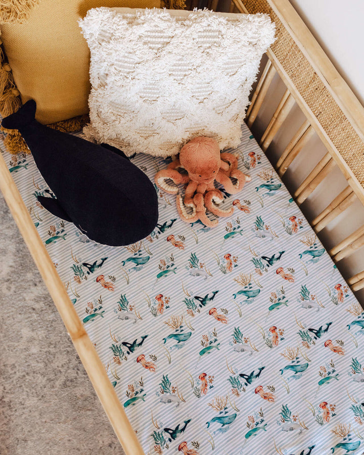 Fitted Cot Sheet Whale