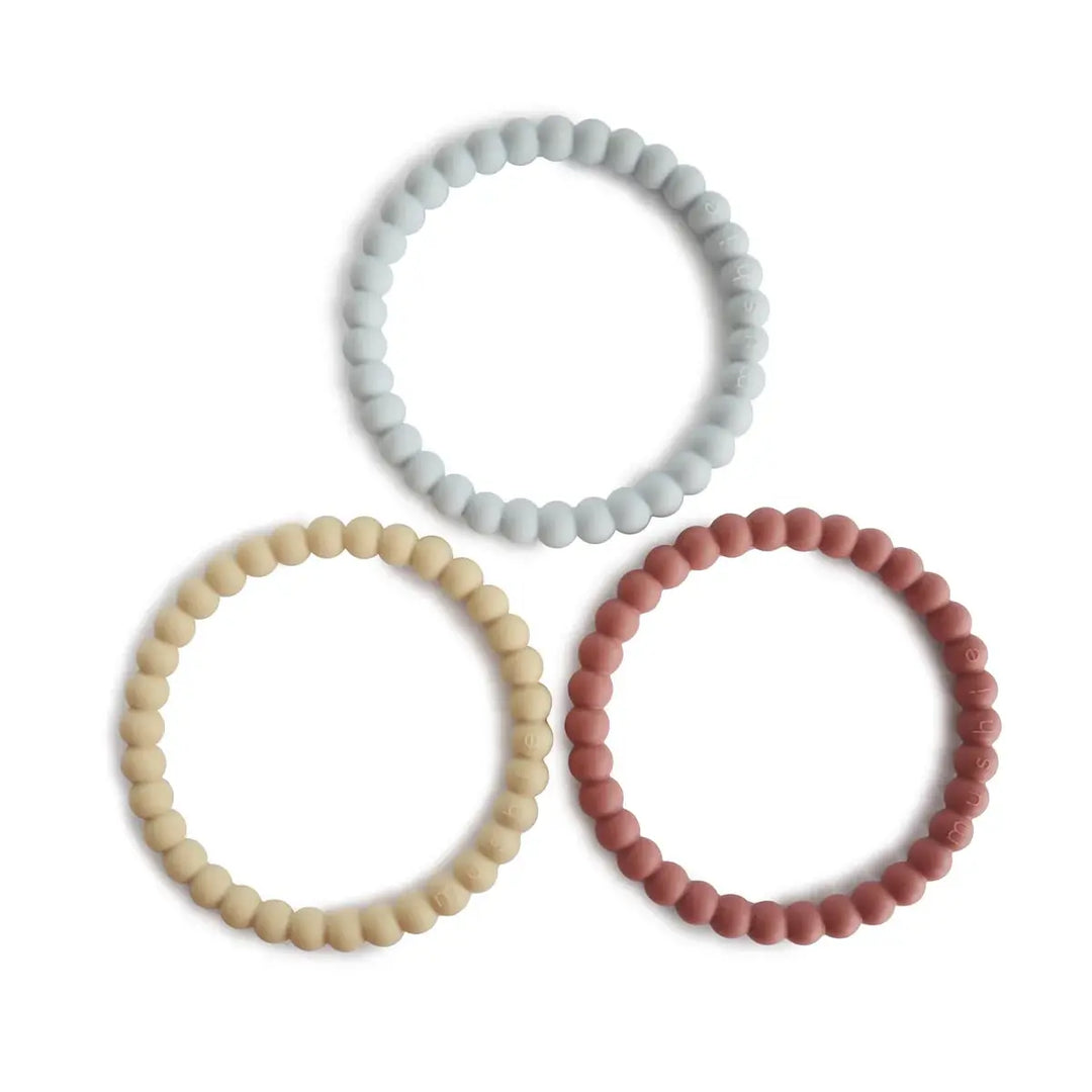 Mushie Bracelet Teether MELLOW TERRACOTA PERIWINKLE