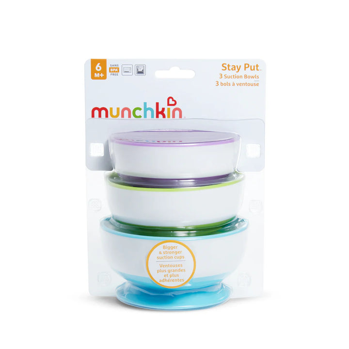 Munchkin Stay Put Suction Bowls - 3pk