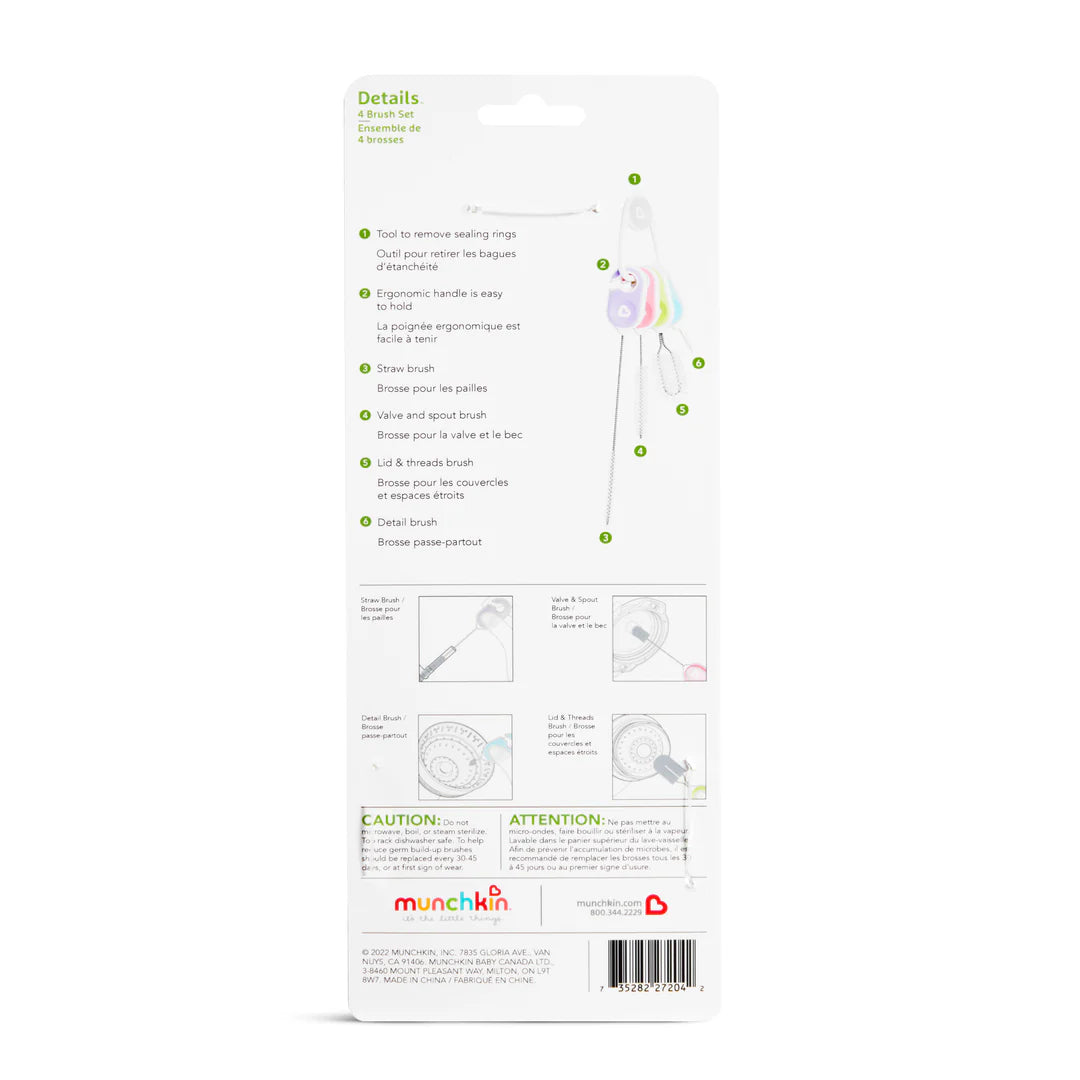 Munchkin Details Cleaning Brush Set - 4 Pack
