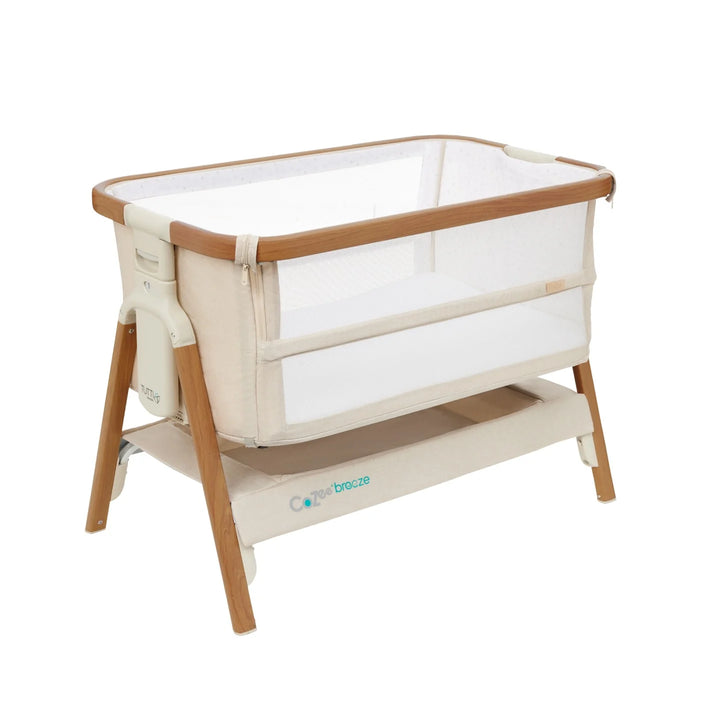 iL Tutto CoZee Breeze Plus Co-Sleeping Bassinet with Rocking Legs in Scandi Walnut and Ecru