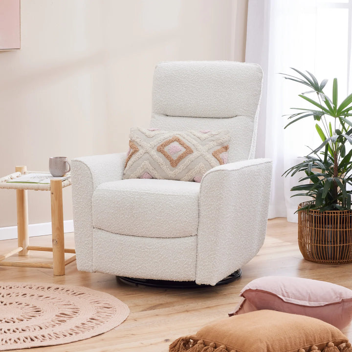 iL Tutto Felix Electric Recliner Glider Chair with USB in Vanilla Bouclé