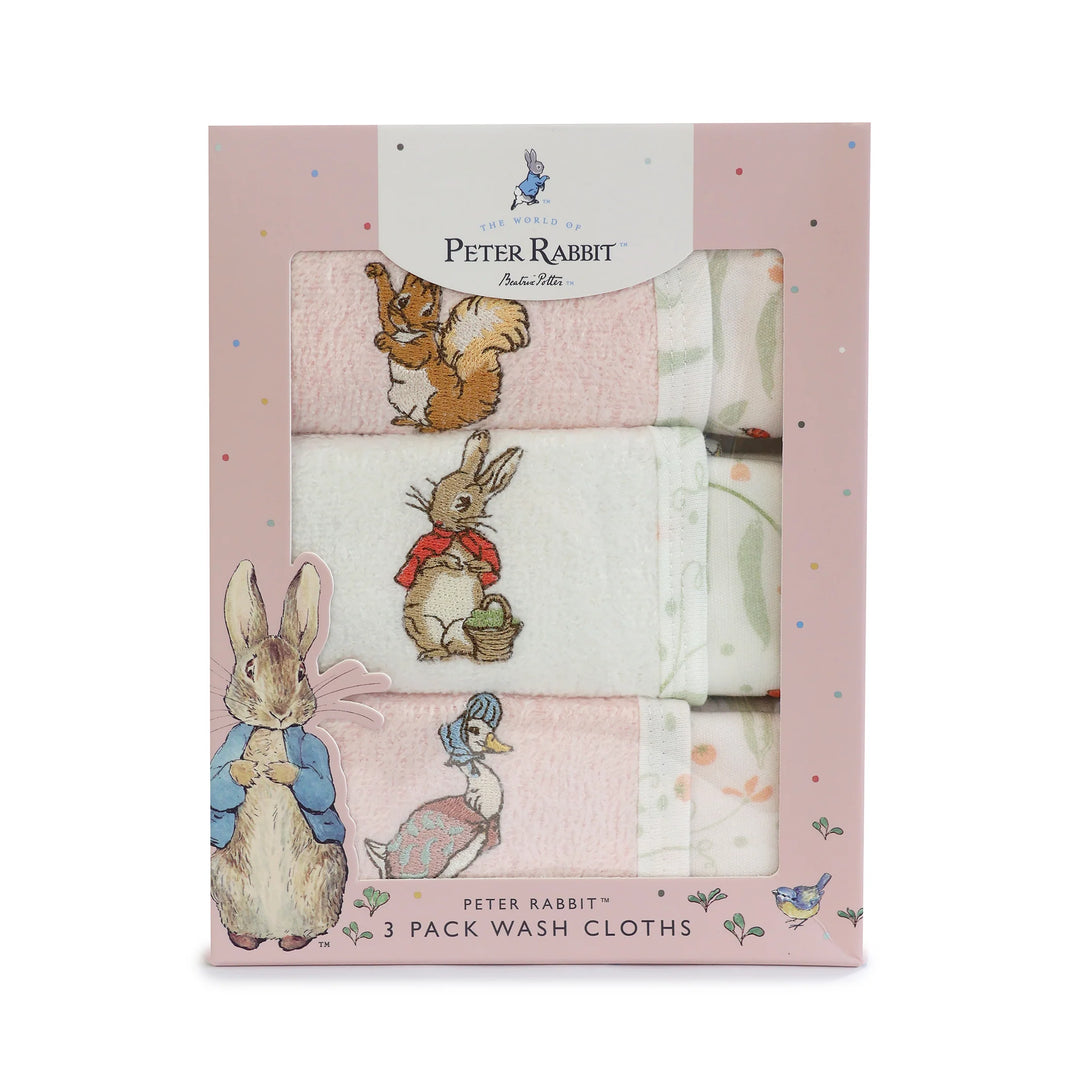Bubba Blue Flopsy Mopsy & Cottontail 3pk Face Washers
