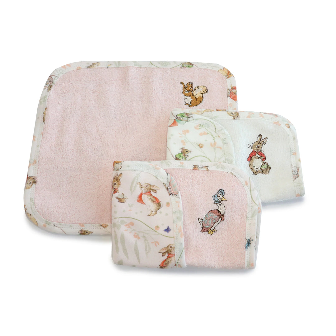 Bubba Blue Flopsy Mopsy & Cottontail 3pk Face Washers