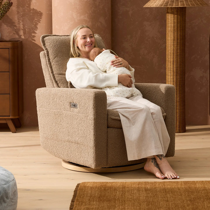 Il Tutto Frankie Electric Recliner/Glider Chair - Mocha Teddy