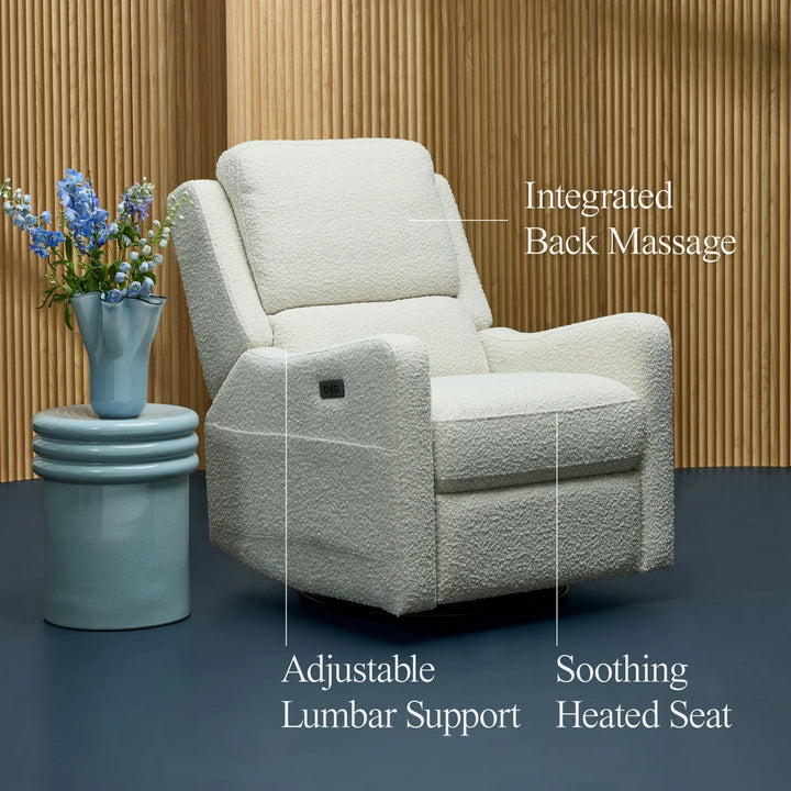 Il Tutto Henry Plus Massage & Heat Nursing Chair in Vanilla Bouclé