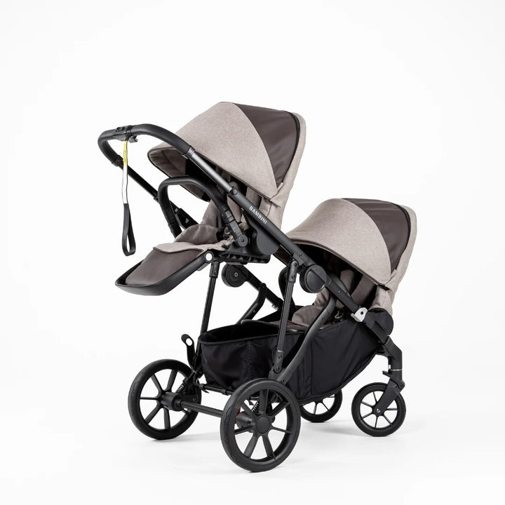 Bambini LISBON Single-to-Double Pram - Sofia Mocha Two Seat Bundle