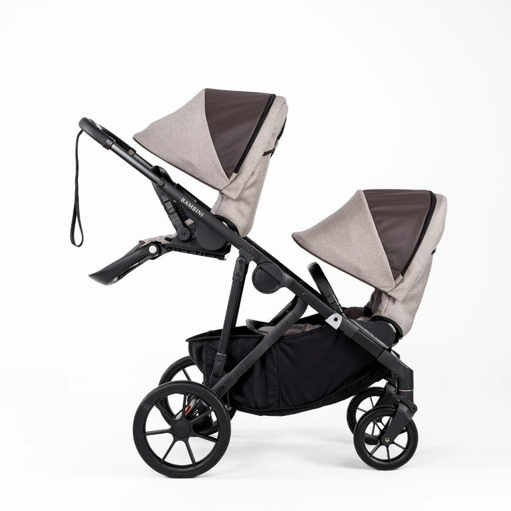 Bambini LISBON Single-to-Double Pram - Sofia Mocha Two Seat Bundle