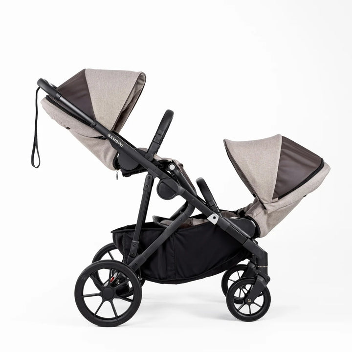 Bambini LISBON Single-to-Double Pram - Sofia Mocha Two Seat Bundle