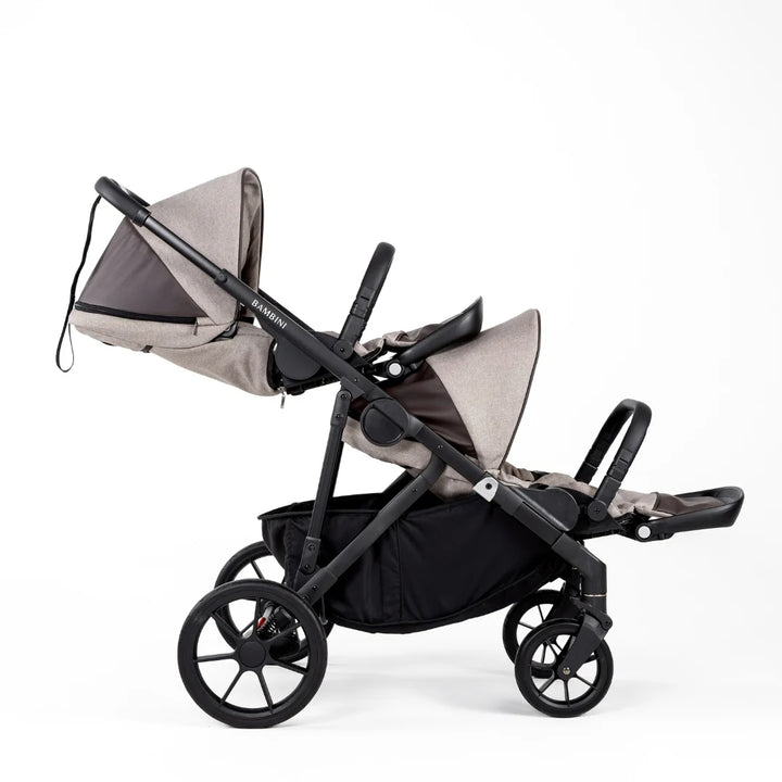 Bambini LISBON Single-to-Double Pram - Sofia Mocha Two Seat Bundle
